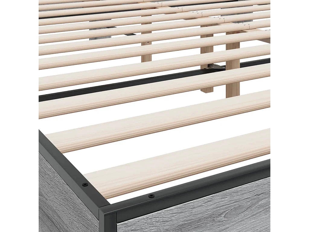 Giroletto Grigio Sonoma 180x200 cm in Legno Multistrato Metallo