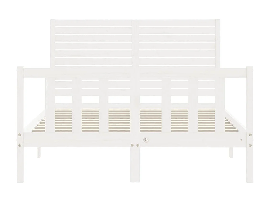Cadre de lit sans matelas blanc bois de pin massif