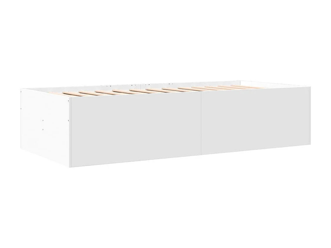 Divano Letto con Cassetti senza Materasso Bianco 90x190 cm