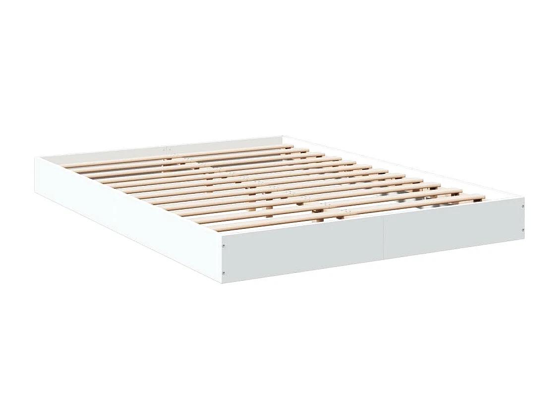 Bedframe bewerkt hout wit 140x200 cm