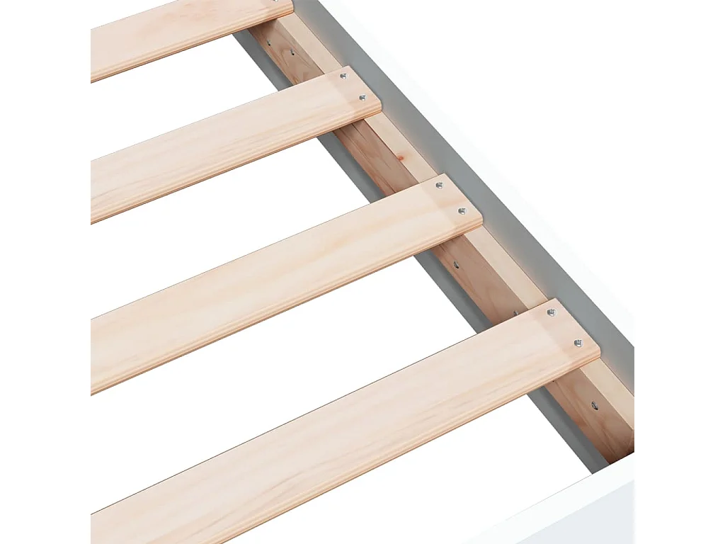 Bedframe bewerkt hout wit 140x200 cm