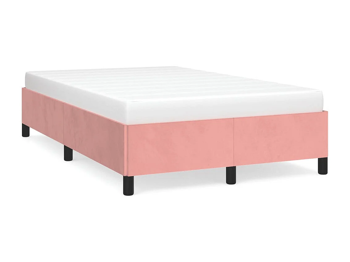 Estrutura de cama sem colchão 120x190 cm veludo rosa