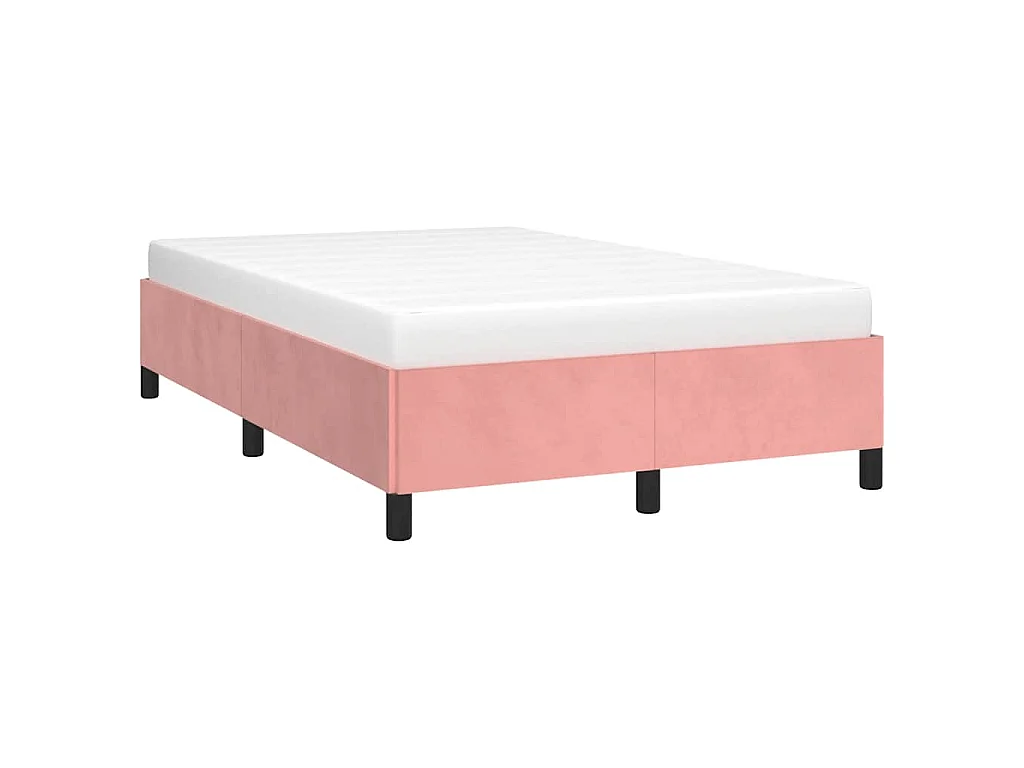 Estrutura de cama sem colchão 120x190 cm veludo rosa