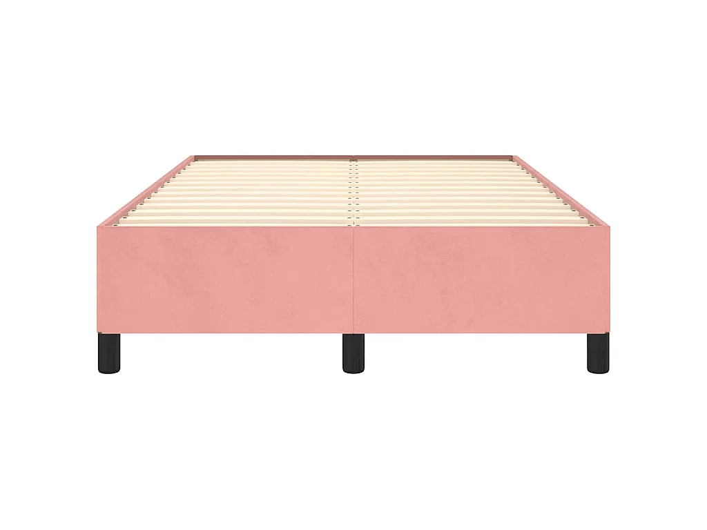 Estrutura de cama sem colchão 120x190 cm veludo rosa
