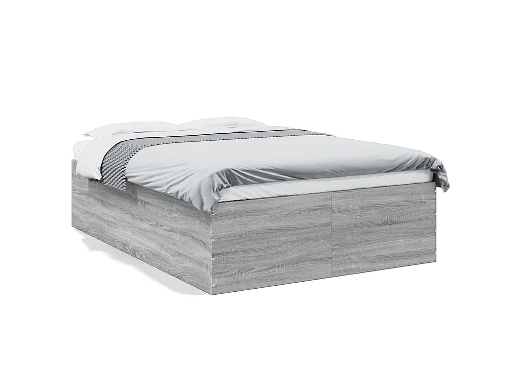 Estrutura cama 140x190 cm derivados de madeira cinzento sonoma