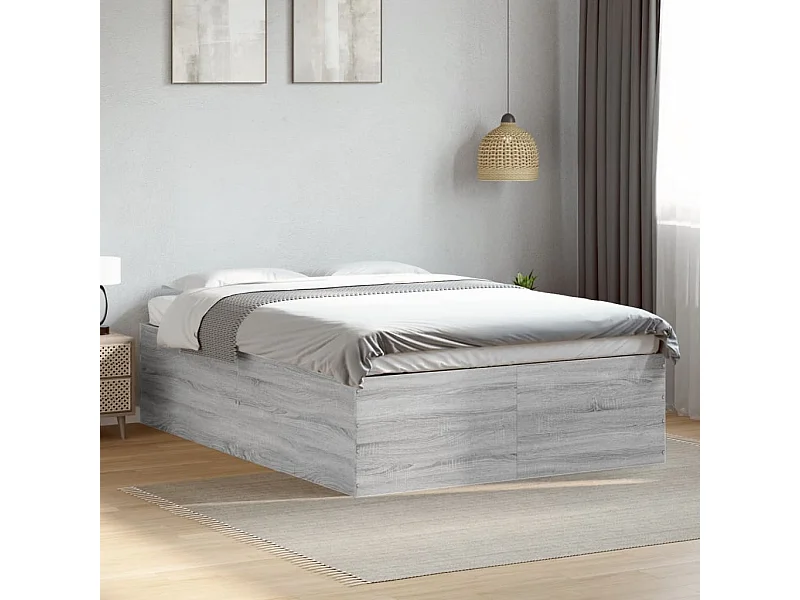 Cadre de lit sans matelas sonoma gris 140x190 cm