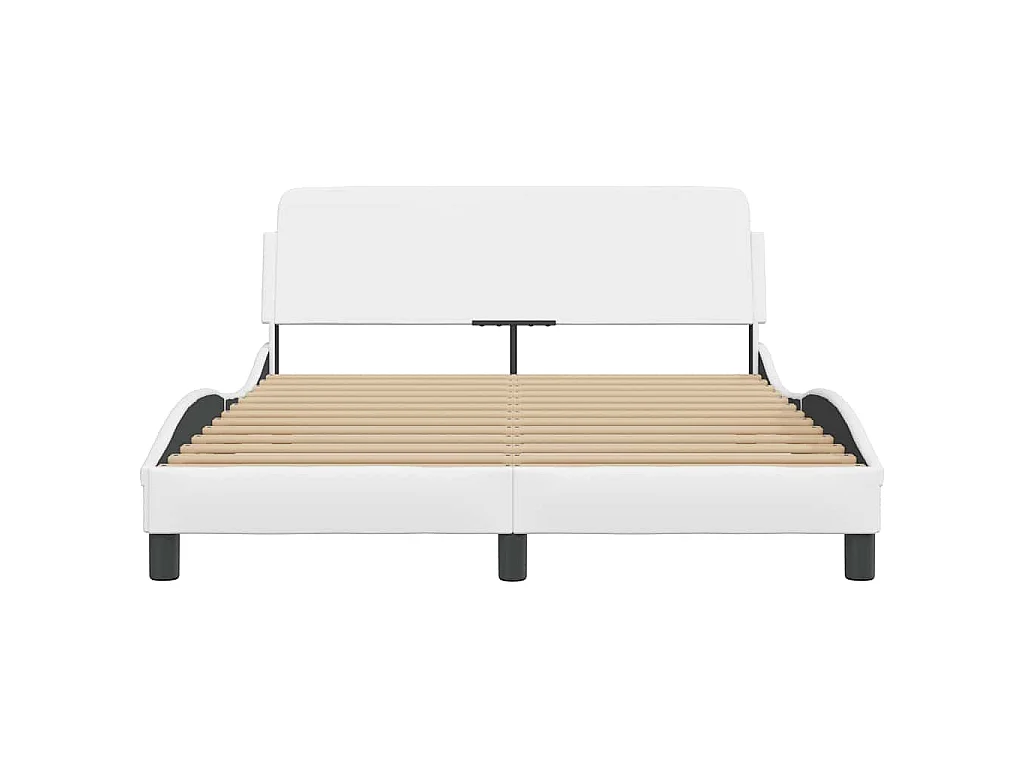 Estrutura de cama Dover couro artificial 140x190 cm branco