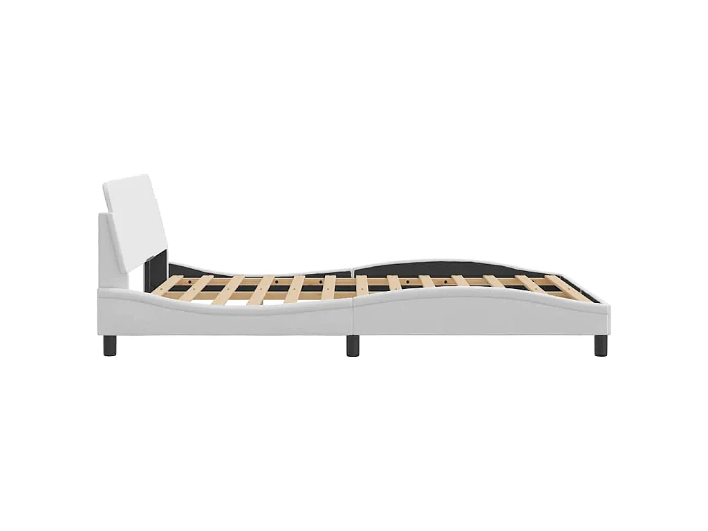 Estrutura de cama Dover couro artificial 140x190 cm branco