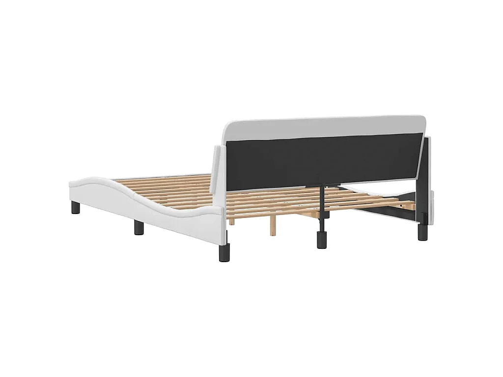Estrutura de cama Dover couro artificial 140x190 cm branco