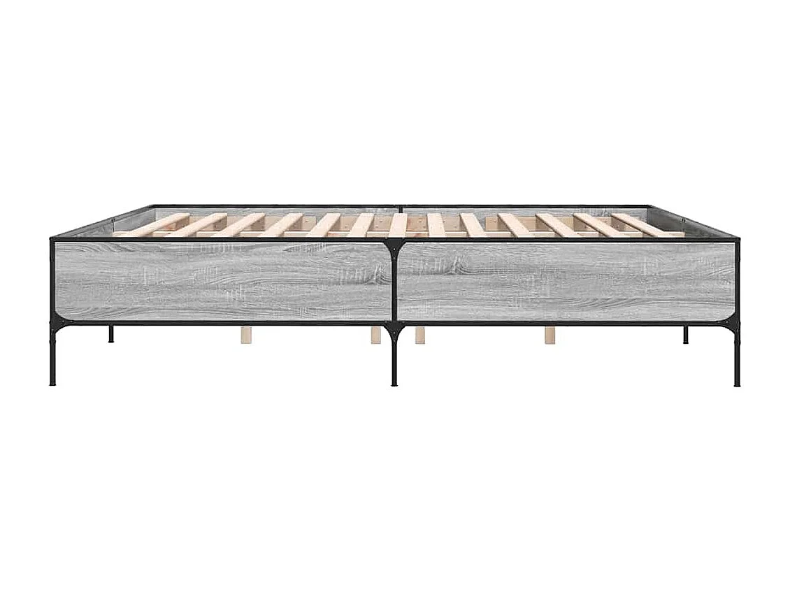 Cadre de lit sans matelas sonoma gris 200x200 cm