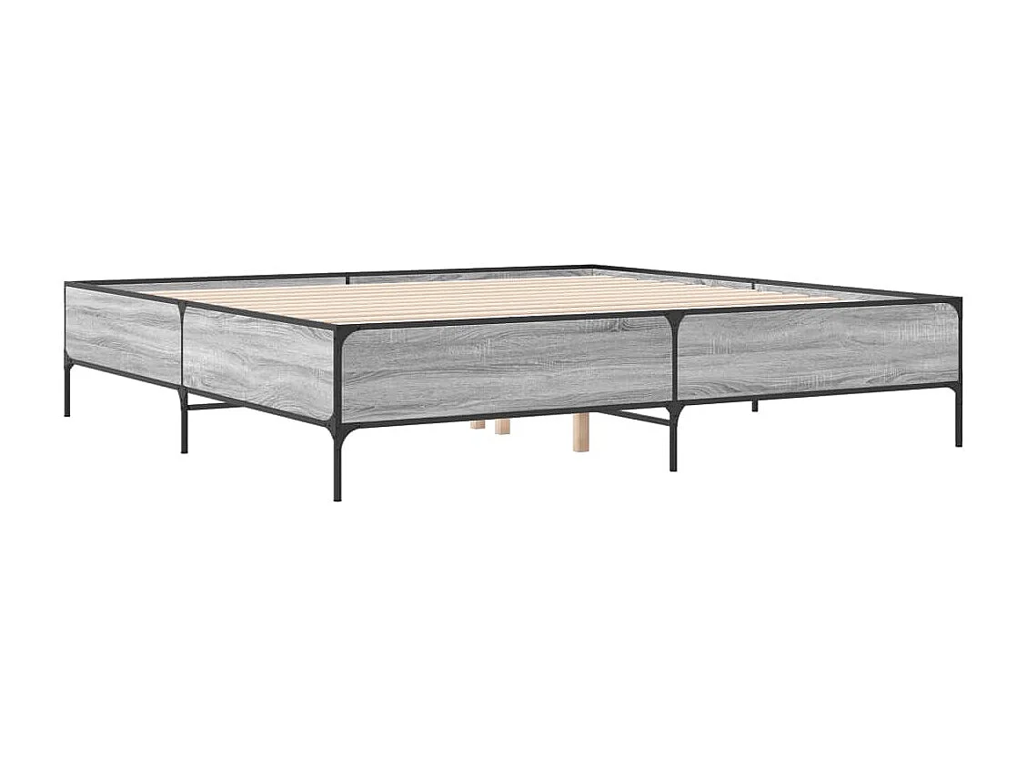 Cadre de lit sans matelas sonoma gris 200x200 cm