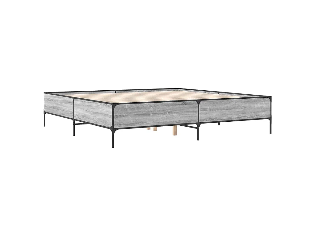 Cadre de lit sans matelas sonoma gris 200x200 cm