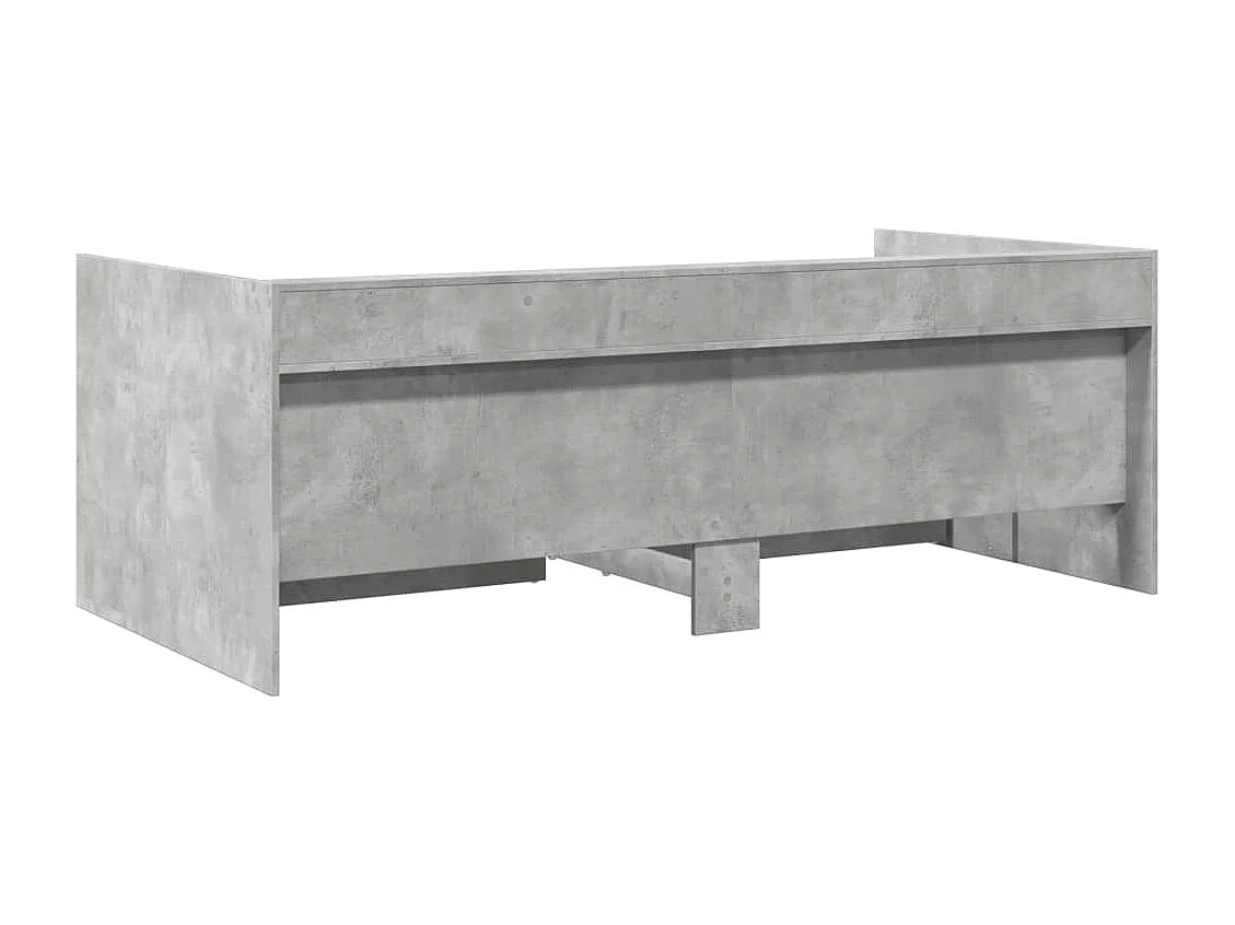 Lit de jour avec tiroirs sans matelas gris béton 90x190 cm