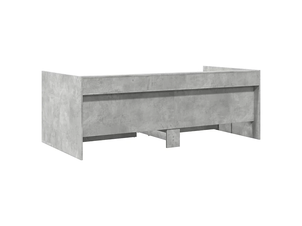 Lit de jour avec tiroirs sans matelas gris béton 90x190 cm