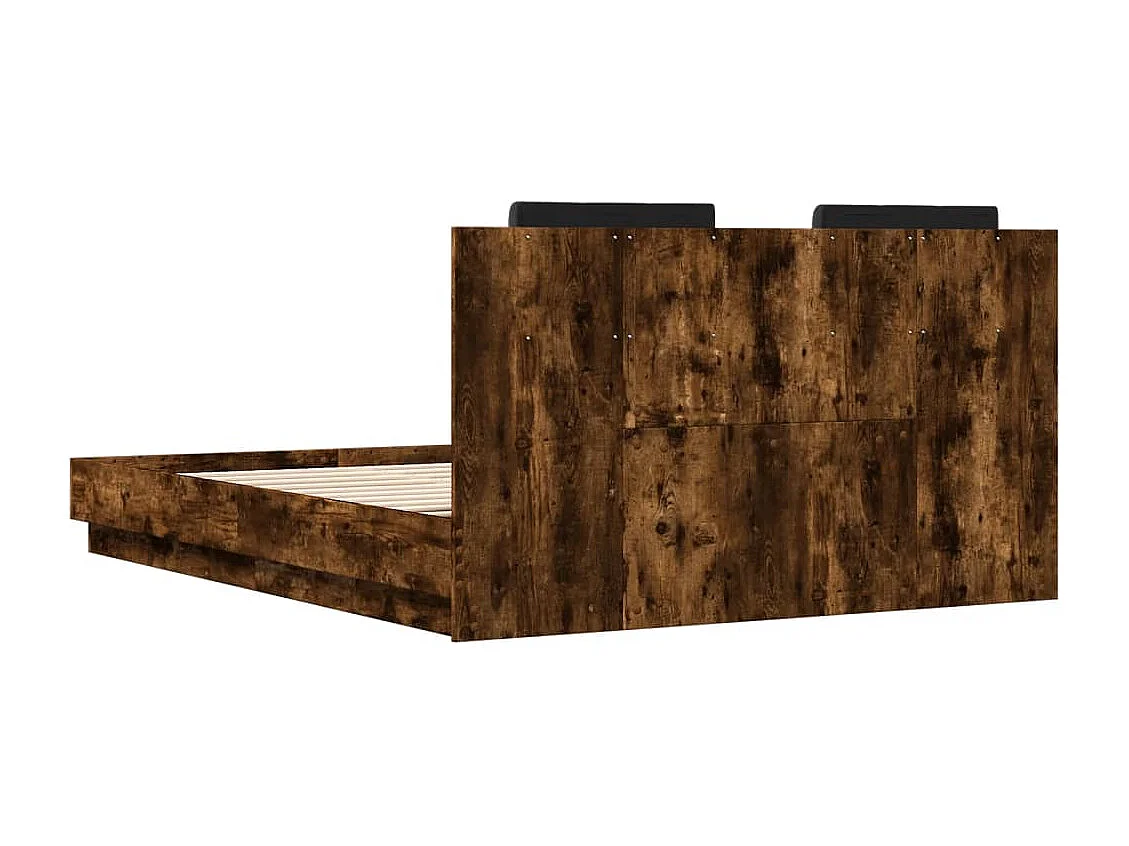 Cadre de lit sans matelas chêne fumé 150x200 cm