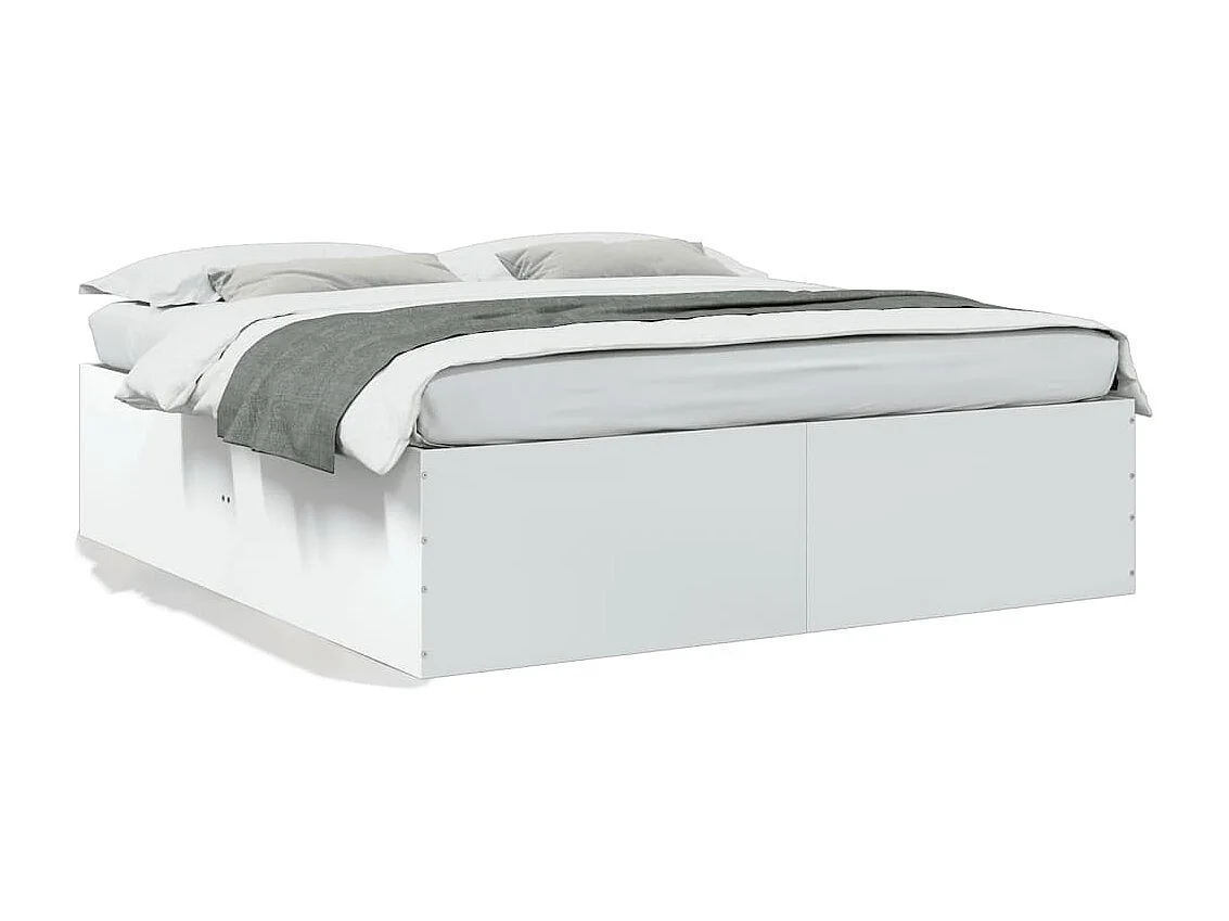 Estrutura de cama 200x200 cm derivados de madeira branco
