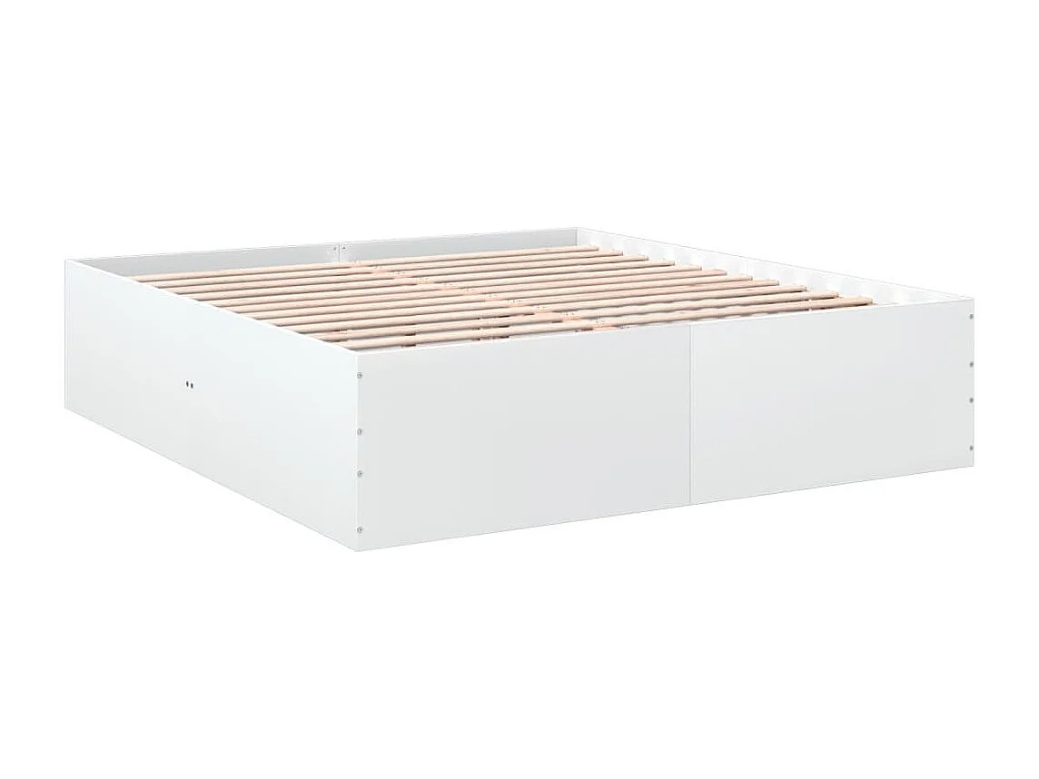 Estrutura de cama 200x200 cm derivados de madeira branco