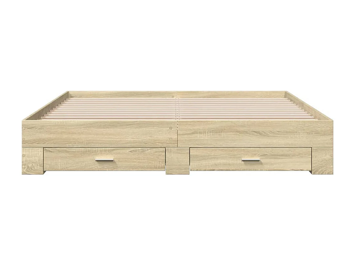 Cadre de lit avec tiroirs sans matelas chêne sonoma 200x200 cm