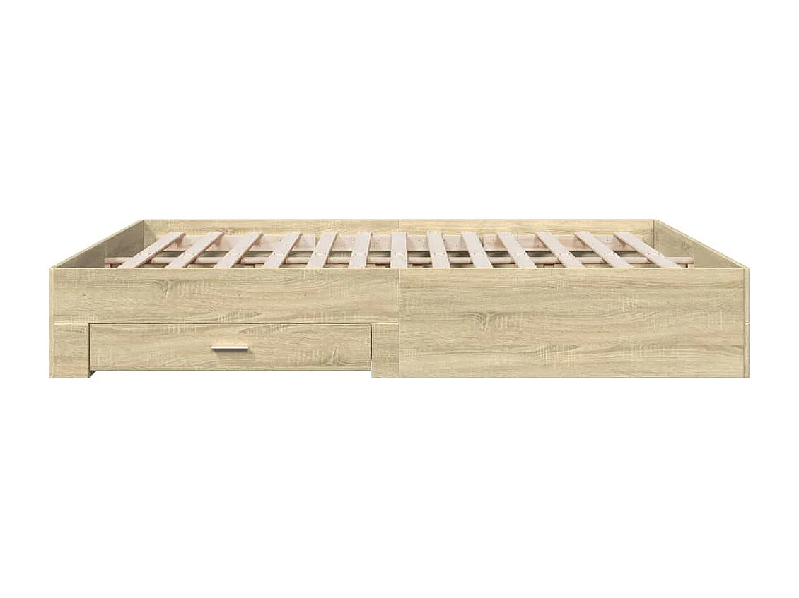 Cadre de lit avec tiroirs sans matelas chêne sonoma 200x200 cm