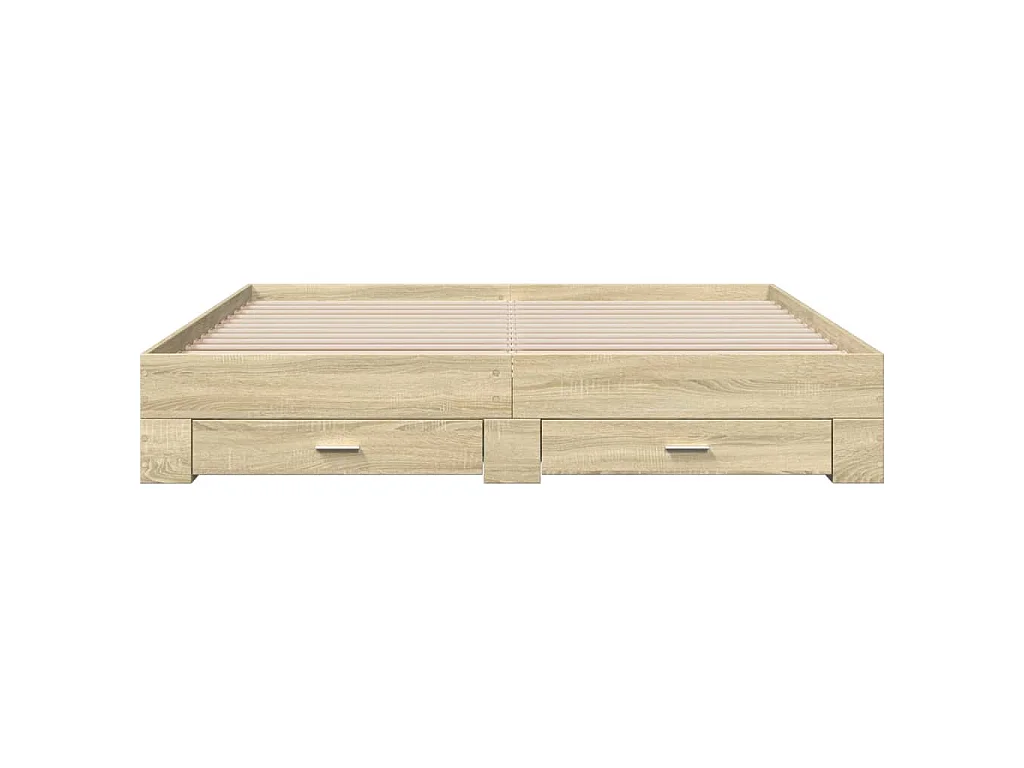 Cadre de lit avec tiroirs sans matelas chêne sonoma 200x200 cm