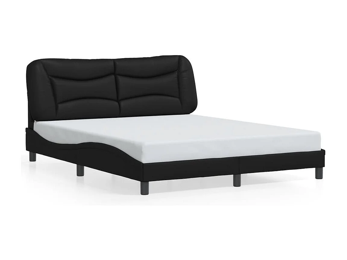 Cadre de lit avec LED sans matelas Hvar noir 160x200 cm