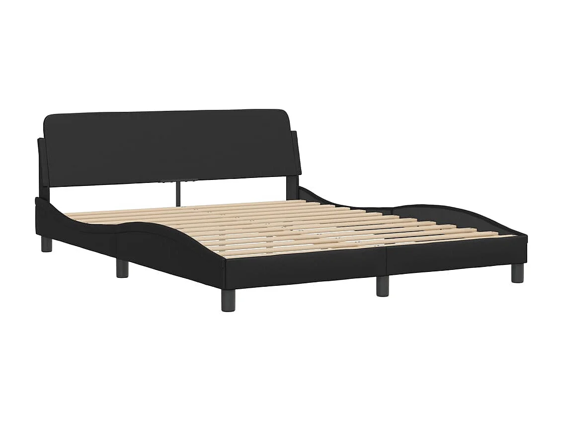 Cadre de lit avec LED sans matelas Hvar noir 160x200 cm