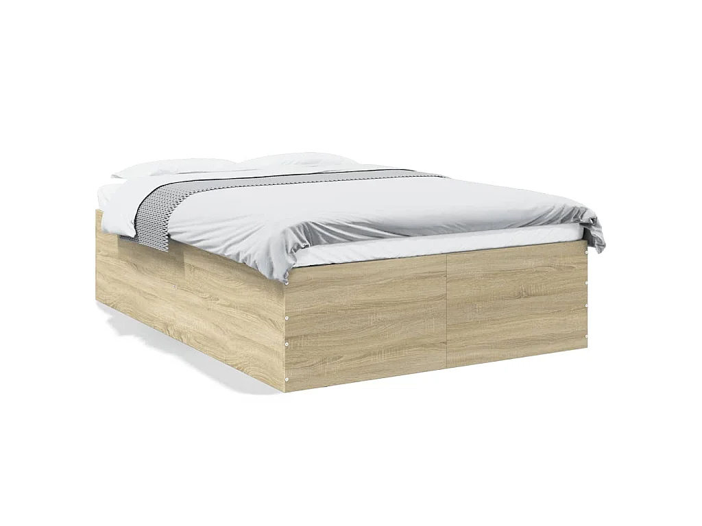 Bedframe bewerkt hout sonoma eikenkleurig 140x200 cm