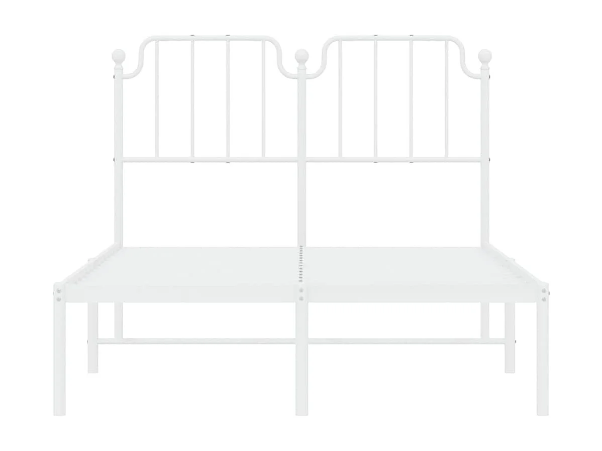 Cadre de lit métal sans matelas et tête de lit blanc 120x190 cm