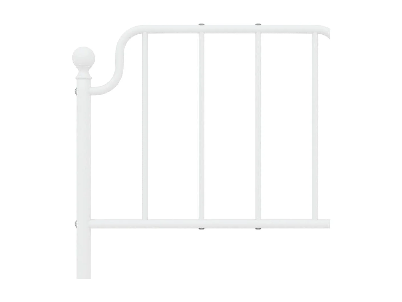 Cadre de lit métal sans matelas et tête de lit blanc 120x190 cm