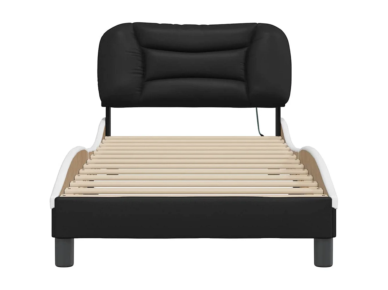 Cadre de lit avec LED sans matelas Hvar noir et blanc 80x200 cm
