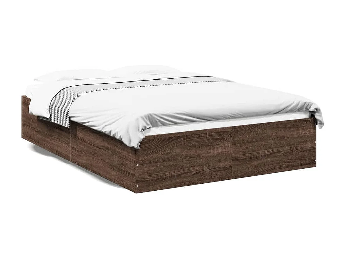 Cadre de lit sans matelas chêne marron 120x190 cm