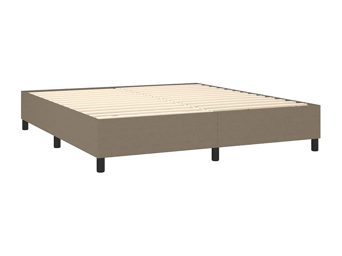 Sommier à lattes de lit et matelas et LED Taupe 180x200cm Tissu