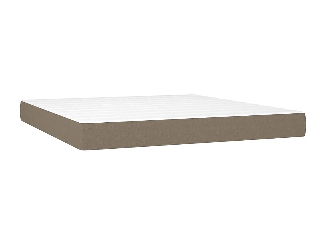 Sommier à lattes de lit et matelas et LED Taupe 180x200cm Tissu