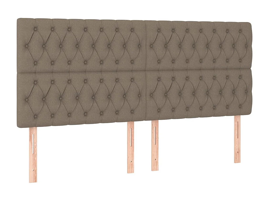Sommier à lattes de lit et matelas et LED Taupe 180x200cm Tissu