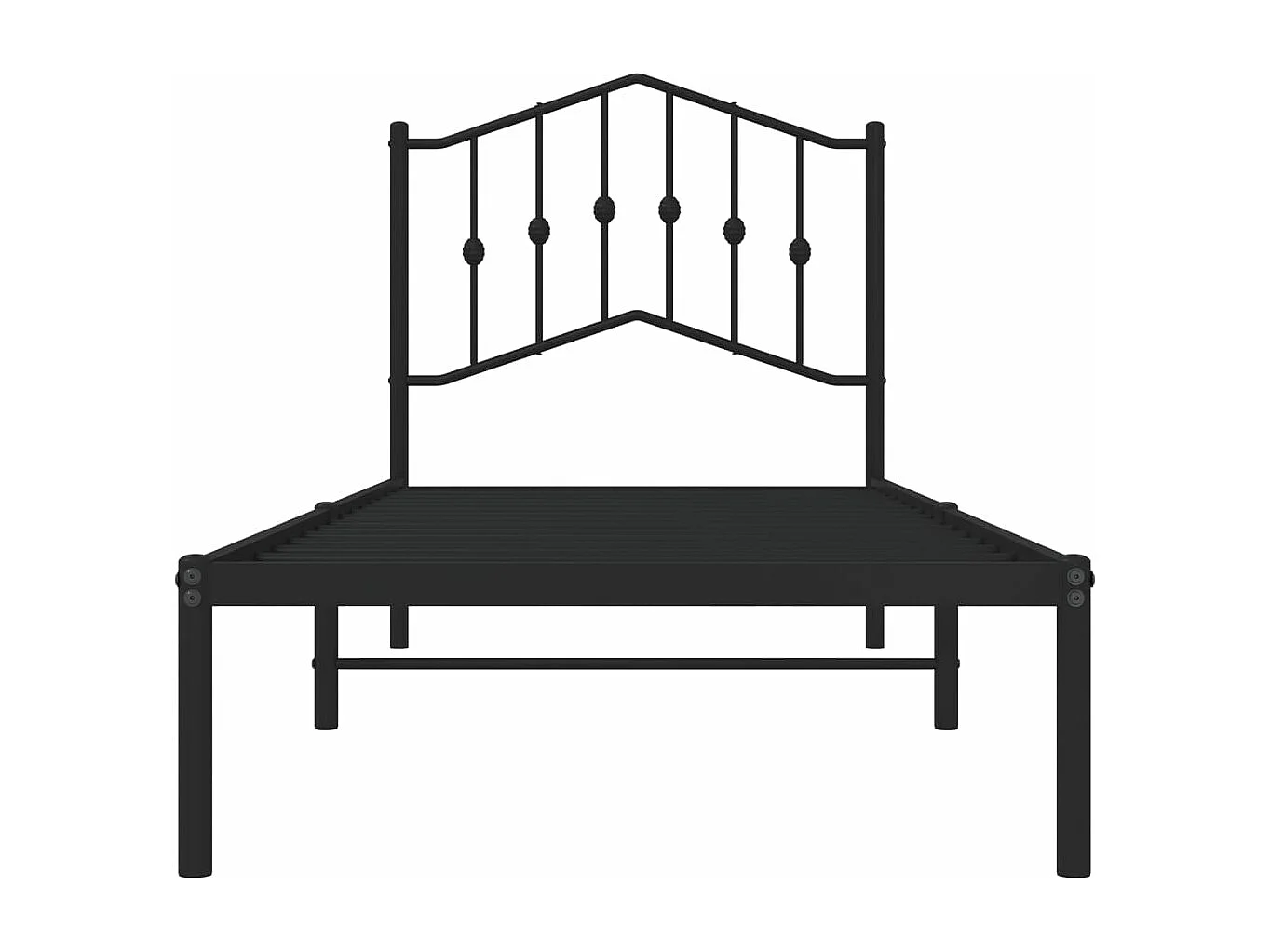 Cadre de lit métal sans matelas avec tête de lit noir 90x200 cm
