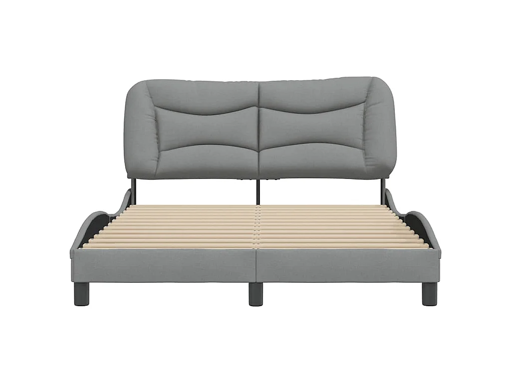 Estructura de cama sin colchón Hvar tela gris claro 120x200 cm