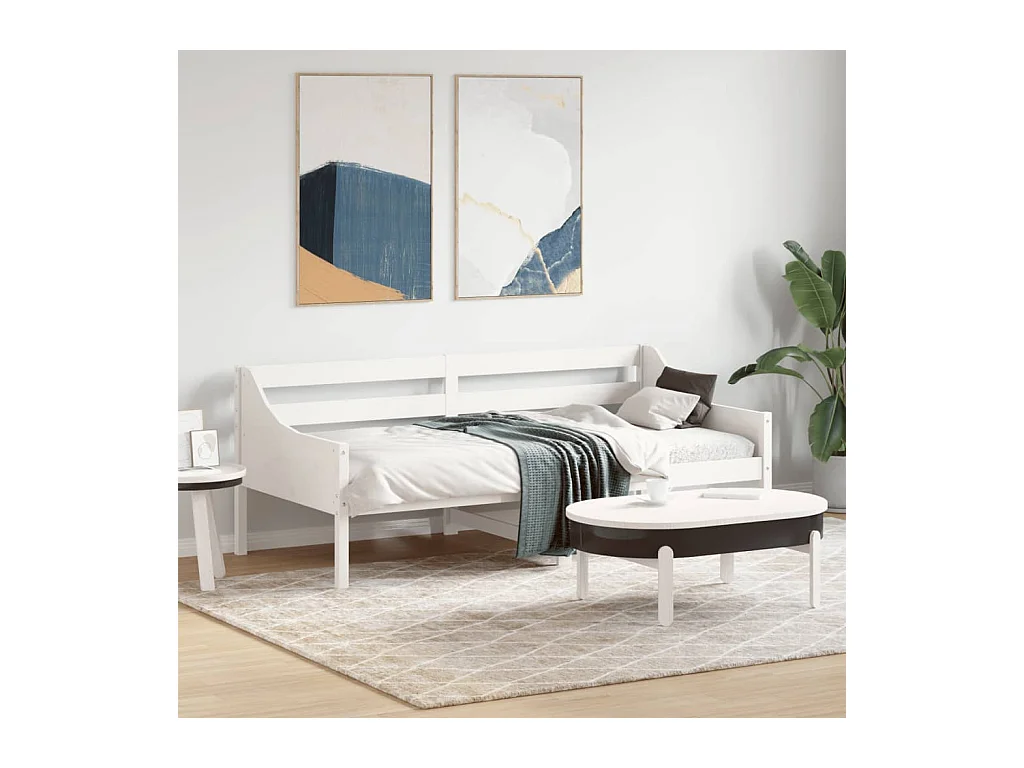 Dormeuse senza Materasso Bianco 75x190 cm in Legno di Pino
