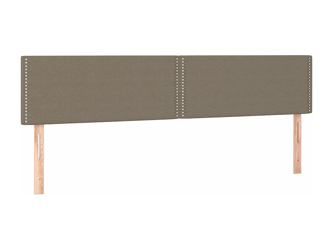 Cama box spring con colchón y LED tela gris taupe 120x190 cm