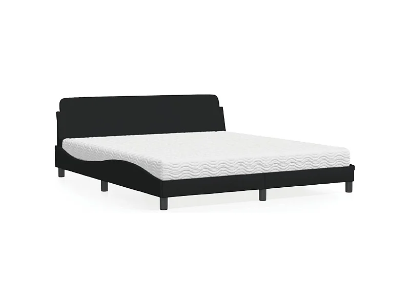 Bed met matras "Dover" stof zwart 180x200 cm