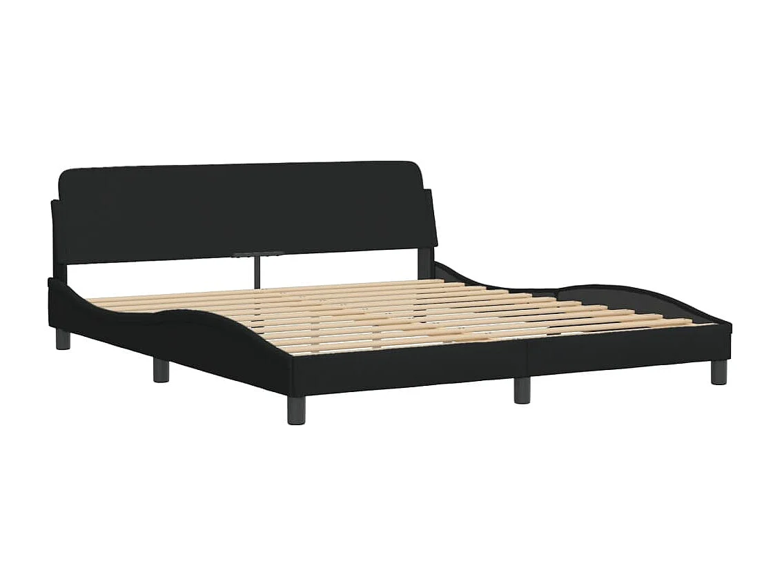Lit avec matelas Dover noir 180x200 cm tissu