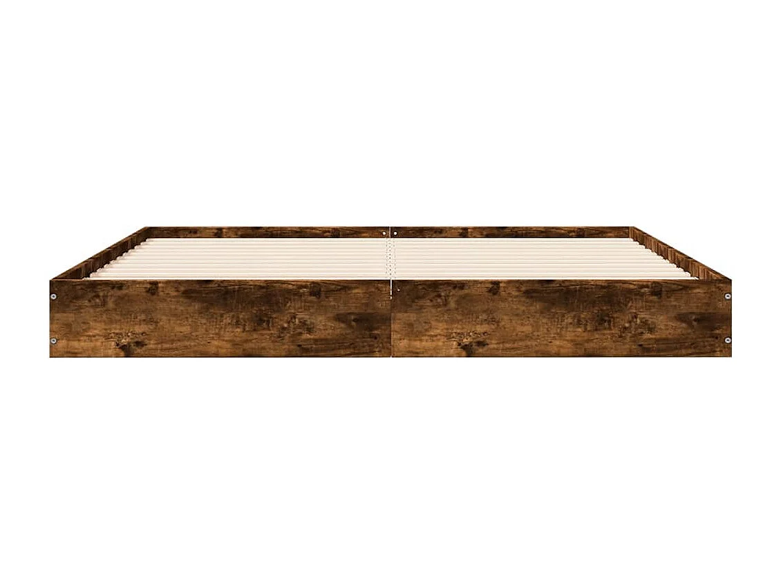 Cadre de lit sans matelas chêne fumé 160x200 cm bois ingénierie