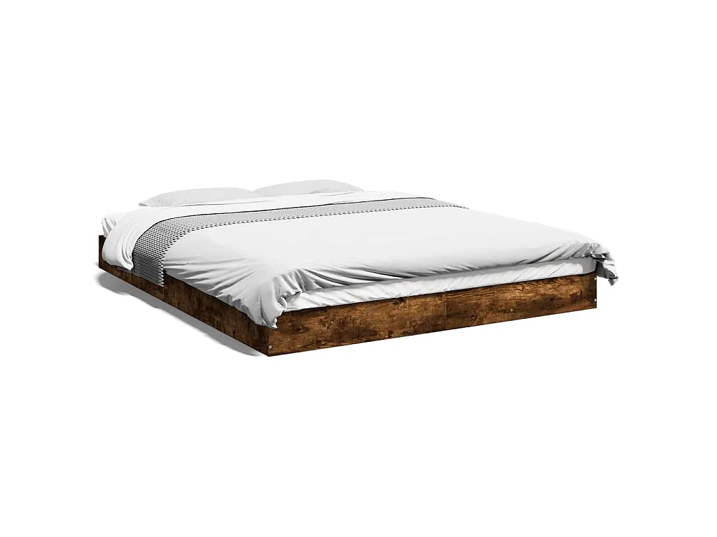 Bedframe zonder matras hout gerookt eikenkleurig 160x200 cm
