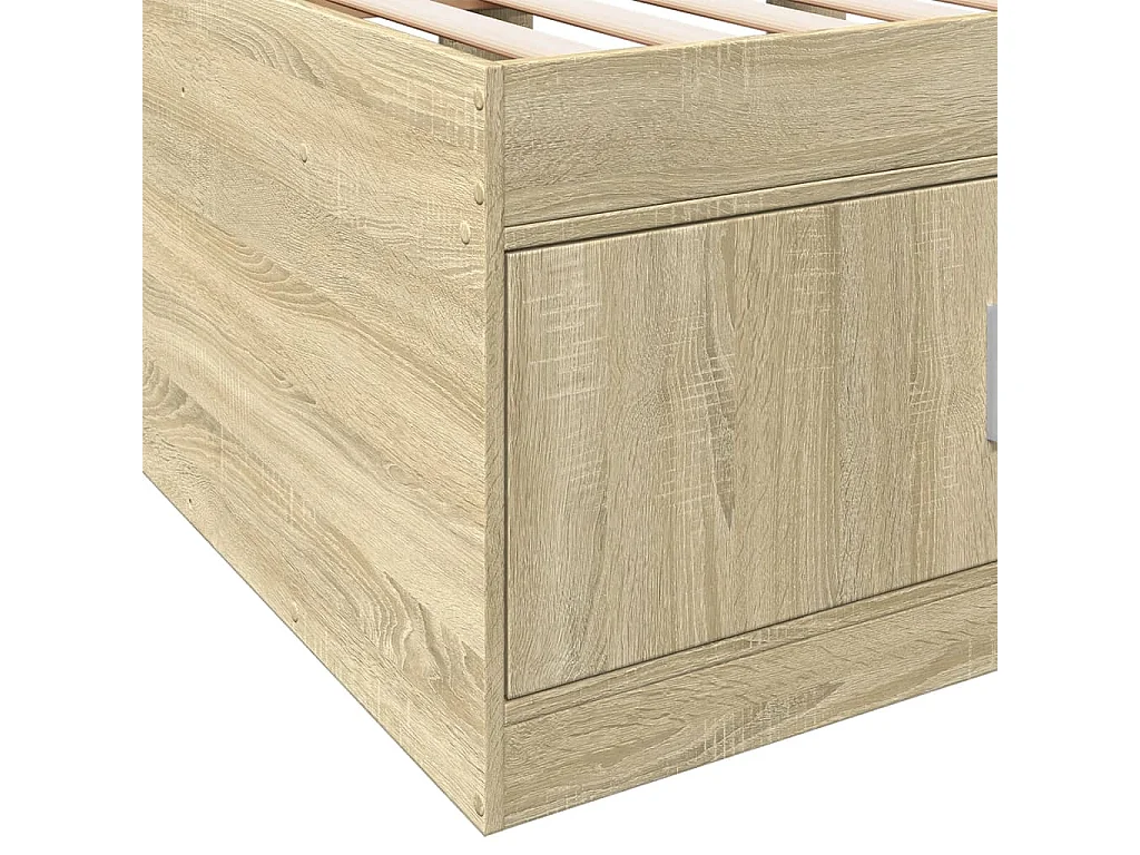 Slaapbank met lades zonder matras 75x190 cm sonoma eikenkleurig