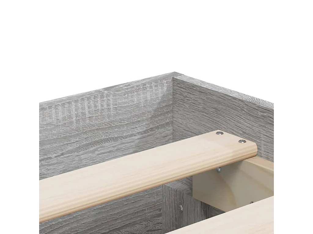 Cadre de lit avec tiroirs sans matelas sonoma gris 140x200 cm
