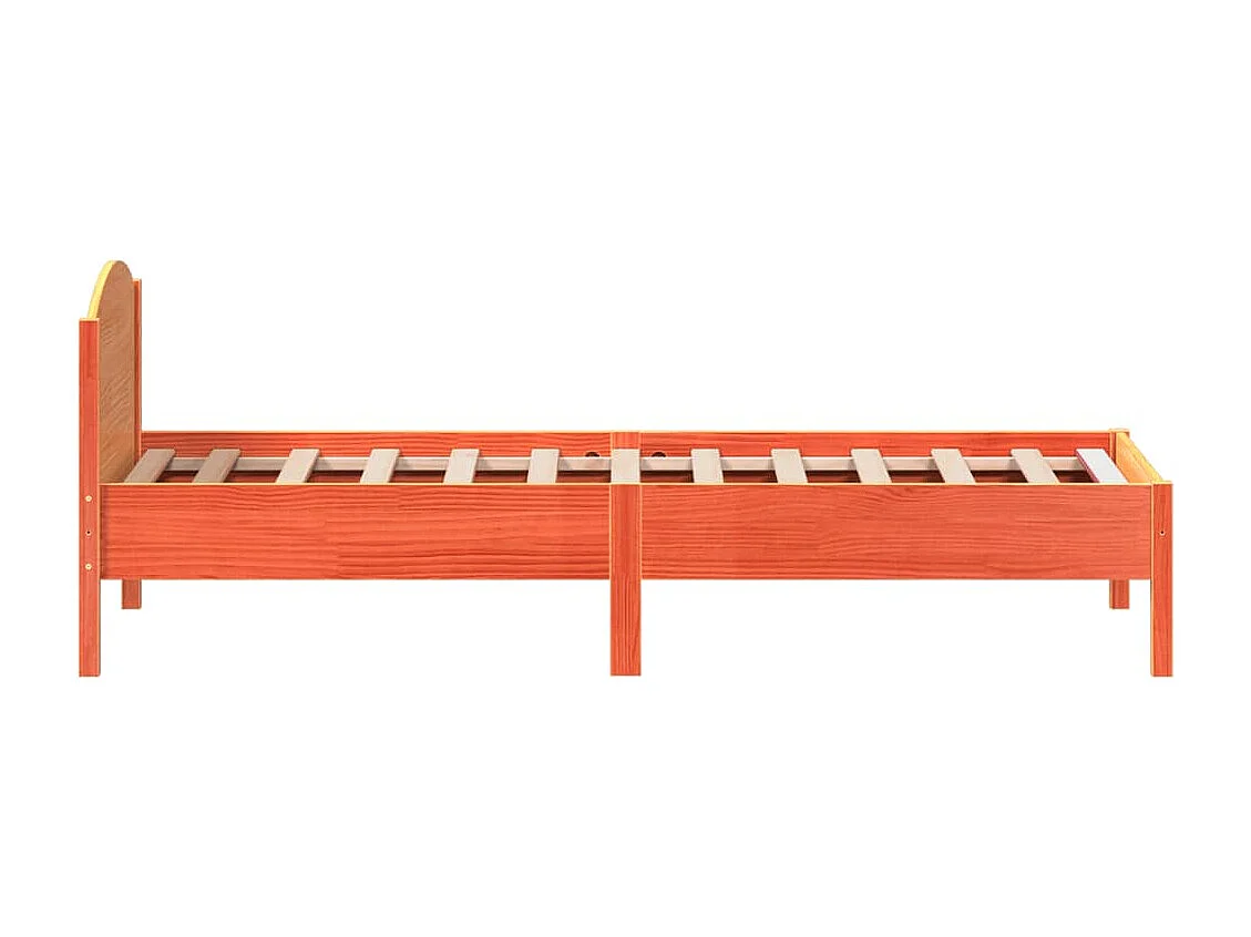 Cadre de lit sans matelas cire marron 100x200cm bois pin massif