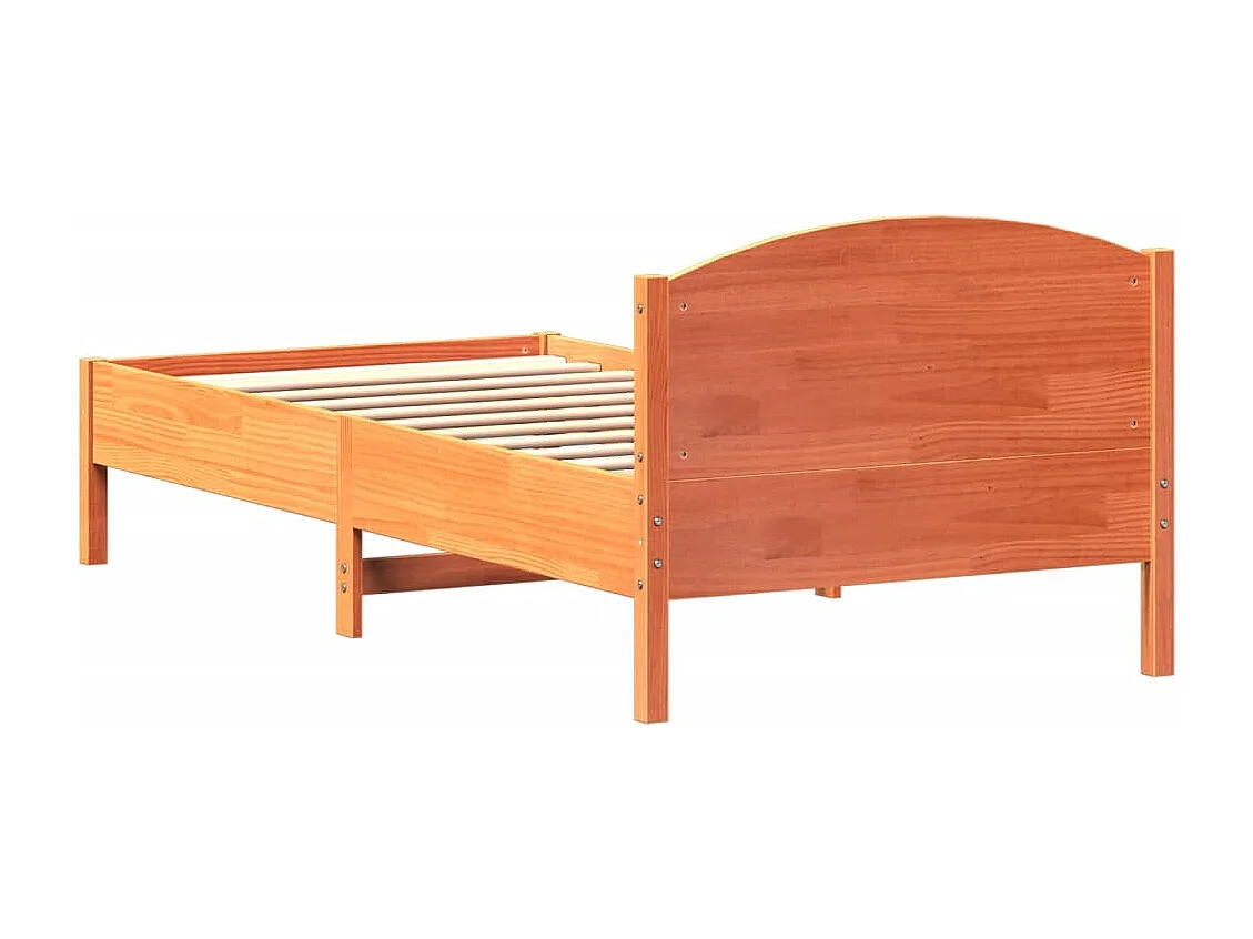 Cadre de lit sans matelas cire marron 100x200cm bois pin massif