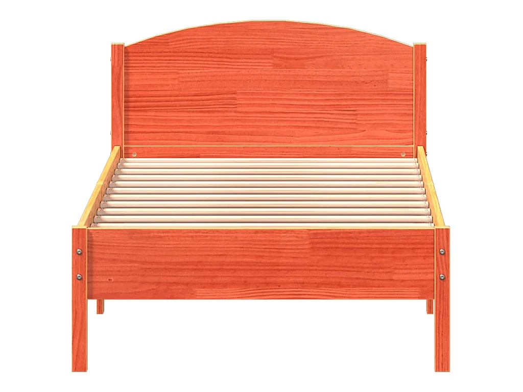 Letto senza Materasso Marrone Cera 100x200 cm in Legno di Pino