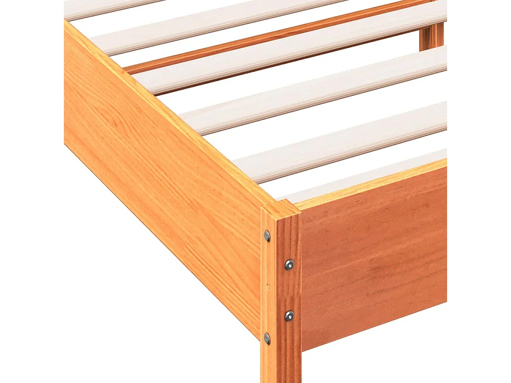 Letto senza Materasso Marrone Cera 100x200 cm in Legno di Pino