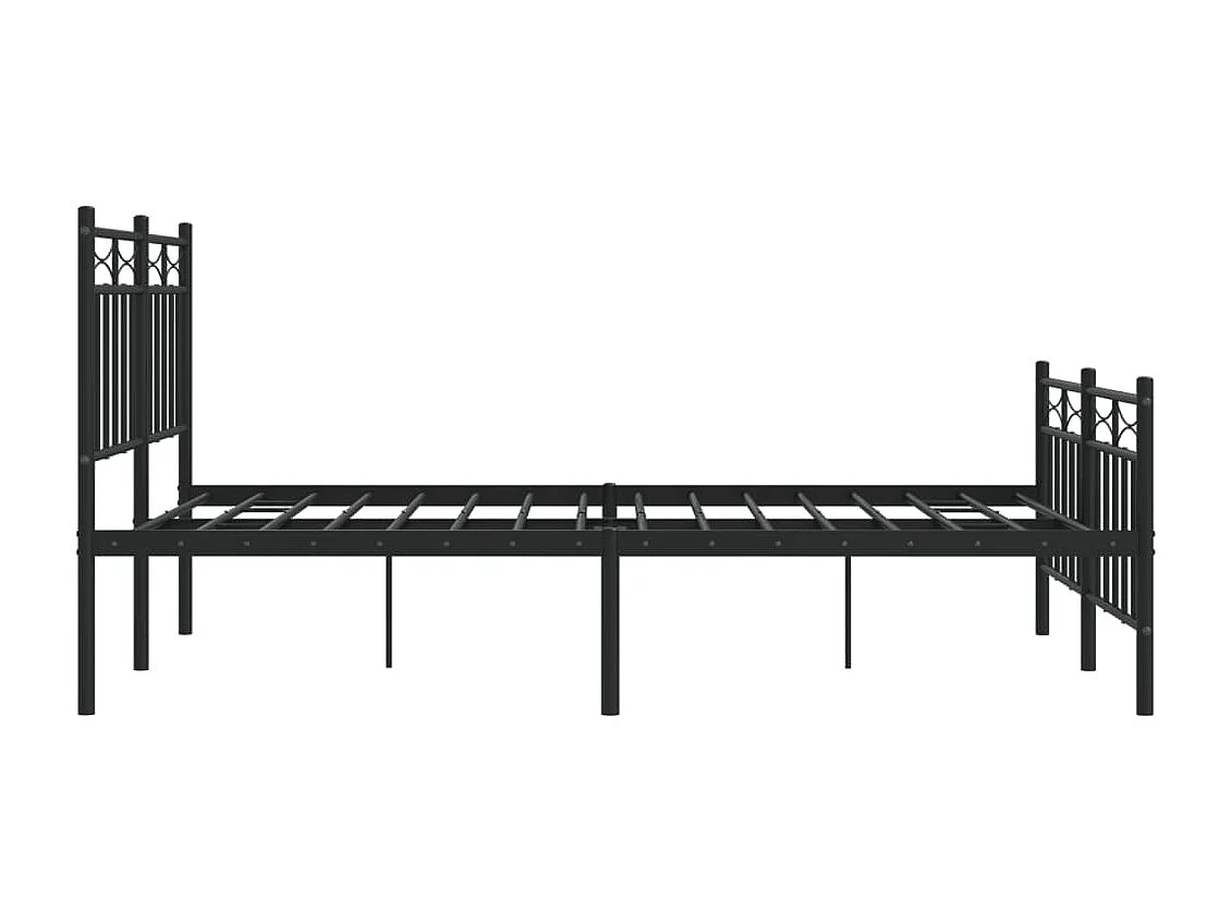 Estrutura de cama com cabeceira e pés 120x200 cm metal preto