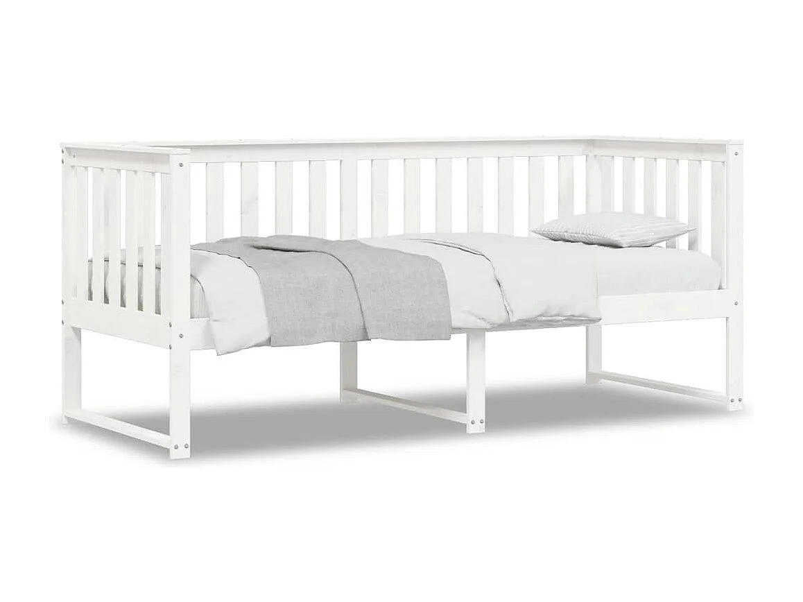 Lit de jour sans matelas blanc 80x200 cm bois de pin massif